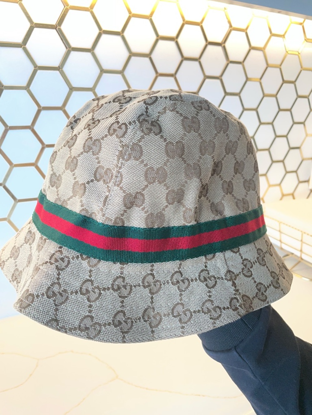 Gucci Brown GG Monogram Bucket Hat